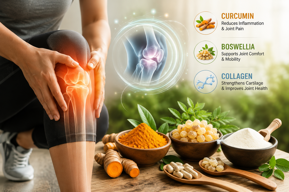 Knee Joint Pain Relief: How Curcumin, Boswellia & Collagen Work Together to Heal Your Joints Naturally