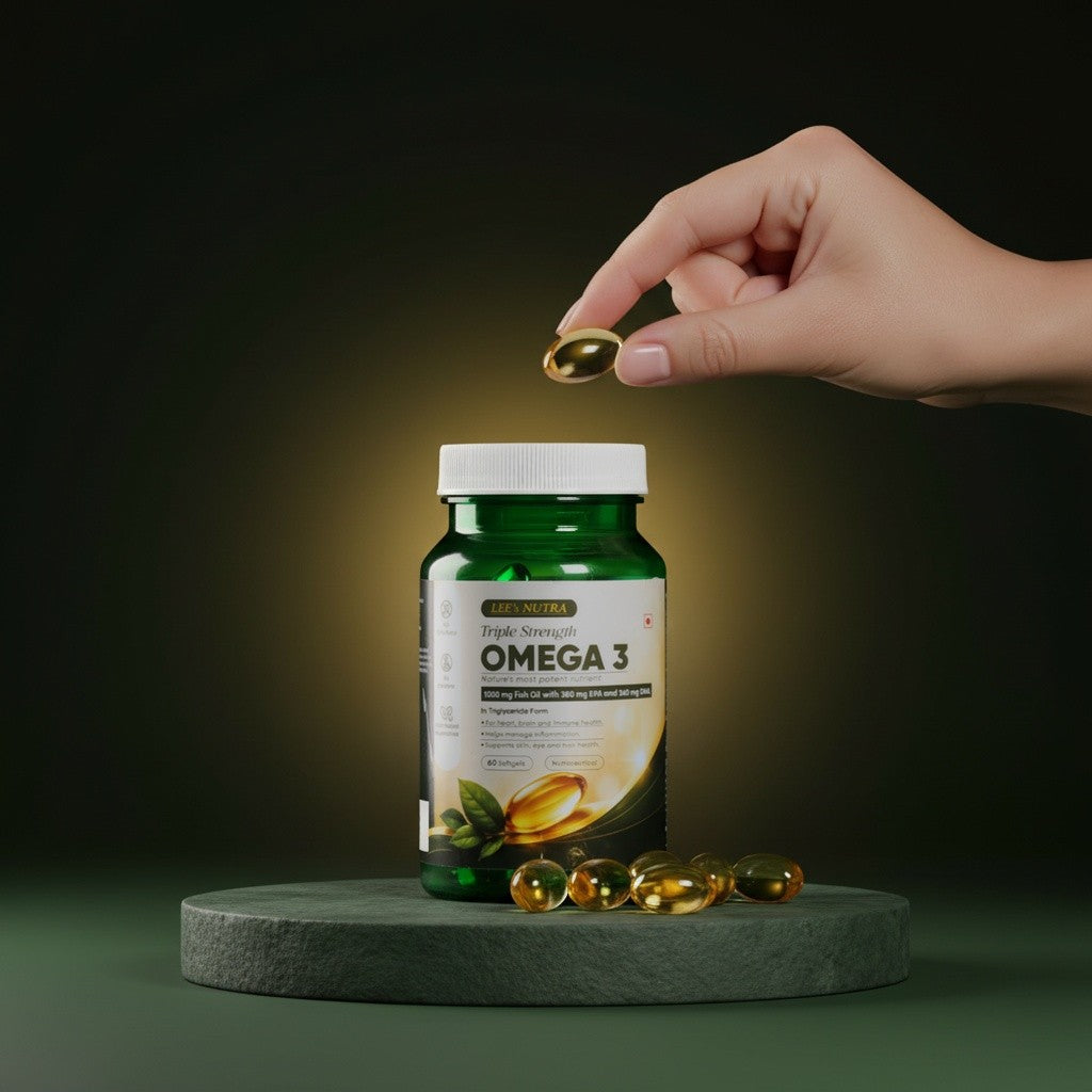 Lee’s Nutra Omega-3 | EPA DHA Heart Health Support |  60 softgel capsules