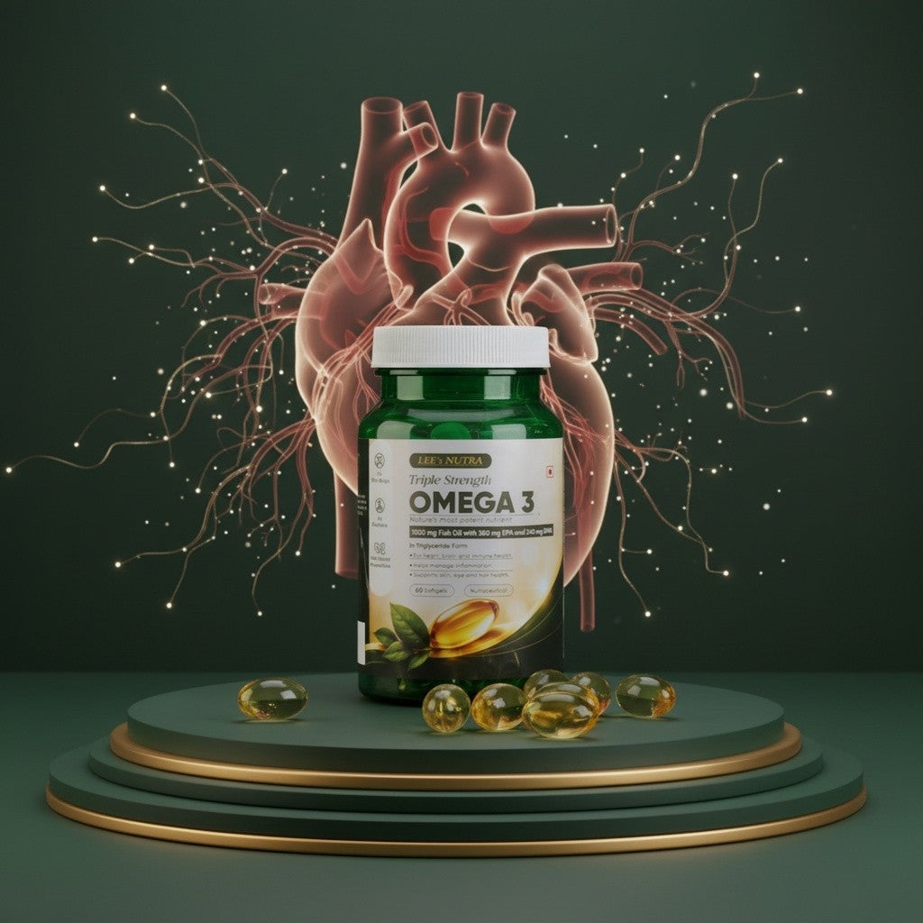 Lee’s Nutra Omega-3 | EPA DHA Heart Health Support |  60 softgel capsules